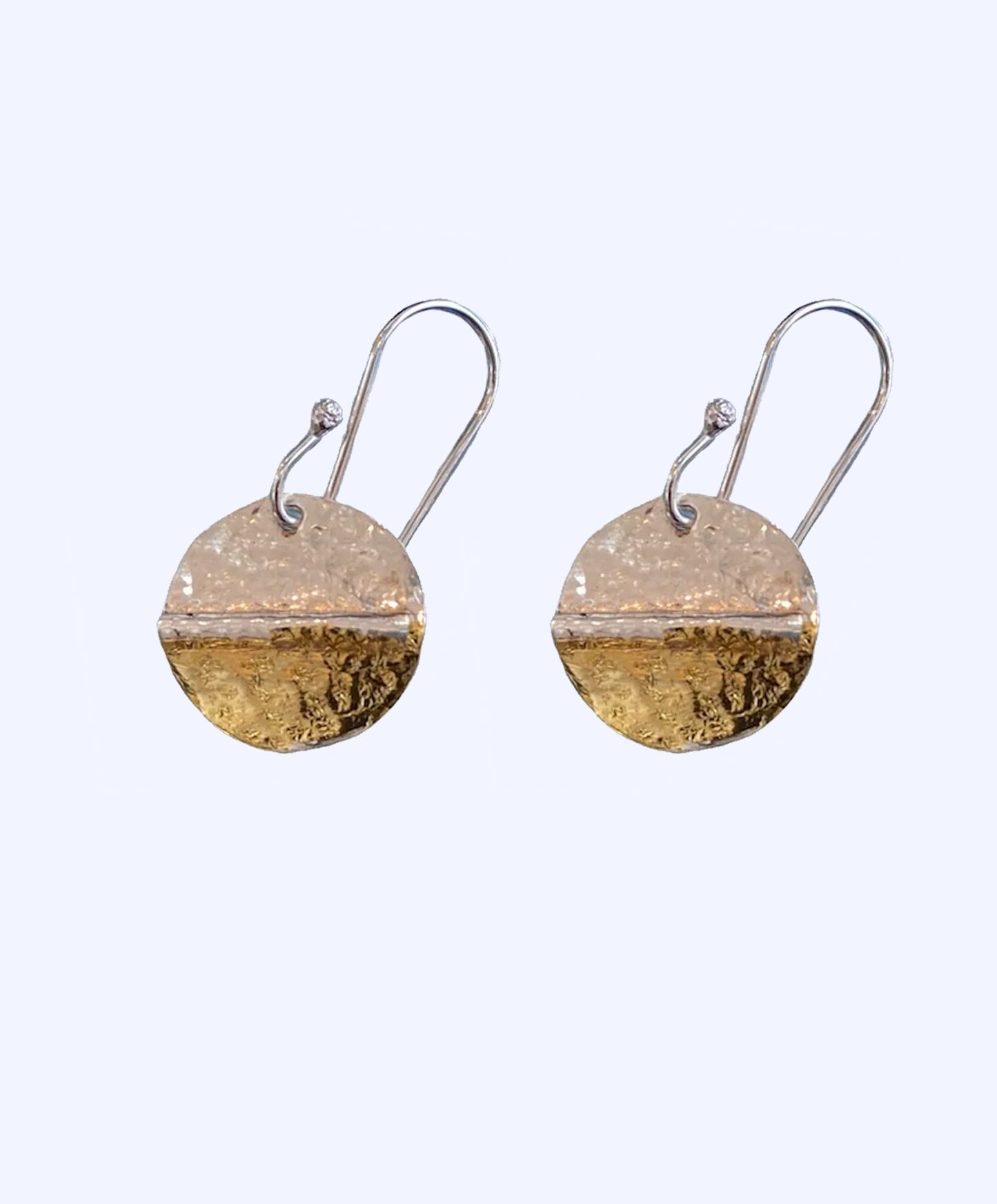 Keum Boo Earrings hand hammered disk short